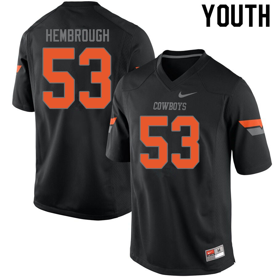 Youth #53 Matt Hembrough Oklahoma State Cowboys College Football Jerseys Sale-Black